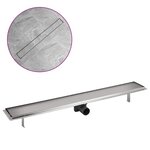 vidaXL Drain de douche linéaire 930x140 mm acier inoxydable