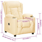 vidaXL Fauteuil inclinable électrique Crème Similicuir