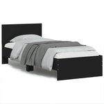 vidaXL Cadre de lit sans matelas avec lumières LED noir 75x190 cm