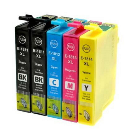 Pack de 5 cartouches compatibles t18 xl pour imprimantes epson
