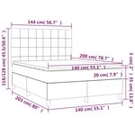vidaXL Sommier à lattes de lit avec matelas Gris clair 140x200cm Tissu
