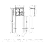 Bloc collectif leabox.com  2x2  grade 3  simple face  Extérieur  fixation sur pieds à sceller  Rouge pourpre RAL 3004 finition brillante