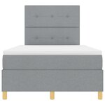 vidaXL Lit à ressorts avec matelas gris clair petit lit double en tissu