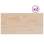 vidaXL Dessus de table 2 Pièces 60x30x2 5cm rectangulaire bois pin massif