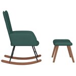 vidaXL Chaise à bascule avec repose-pied Vert foncé Velours