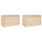 vidaXL Armoires murales 2 Pièces 60x30x35 cm Bois de pin massif