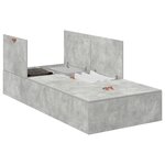 vidaXL Cadre de lit de rangement en béton gris 80x200 cm