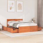 vidaXL Cadre de lit sans matelas cire marron 120x200cm bois pin massif