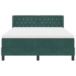 Lit à ressorts vidaXL avec matelas vert foncé 140x190 cm en velours