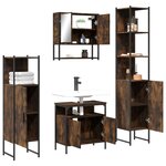 vidaXL Ensemble de meubles de salle de bain 4 Pièces Chêne fumé Bois