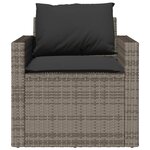 vidaXL Salon de jardin 4 Pièces avec coussins gris résine tressée