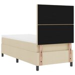 vidaXL Lit à ressort avec matelas crème 100x200 cm tissu