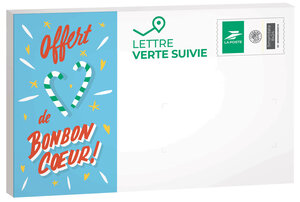 Prêt-à-Poster - Lettre verte suivie - 250g - Pochette XS - Les petits mots pour de Grandes Fêtes