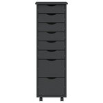 vidaXL Armoire roulante avec tiroirs MOSS gris bois de pin solide