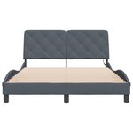 vidaXL Cadre de lit avec lumières LED gris foncé 140x200 cm velours