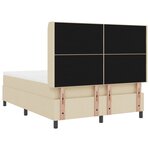 Lit Box Spring vidaXL avec Matelas & LED Crème 140x200 cm Tissu