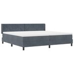 Lit Box Spring vidaXL avec Matelas Gris Foncé 200x200 cm Velours
