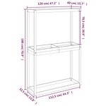 vidaXL Porte-pneus 120x40x180 cm Bois de pin massif