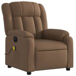 vidaXL Fauteuil inclinable de massage électrique marron tissu
