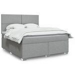 vidaXL Sommier à lattes de lit avec matelas Gris clair 180x200cm Tissu