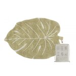 Tapis coton lavable Mini Monstera olive - 75 x 100 cm