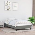 vidaXL Cadre de lit Gris foncé 90x190 cm Tissu