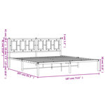 vidaXL Cadre de lit métal sans matelas et tête de lit blanc 180x200 cm