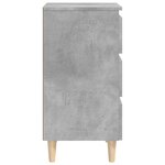 vidaXL Tables de chevet avec pieds en bois 2 Pièces gris béton 40x35x69cm