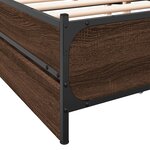 vidaXL Cadre de lit et tiroirs chêne marron 120x190 cm bois ingénierie