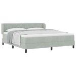 Lit avec sommier à ressort et matelas vidaXL Gris clair 180x200 cm Velours