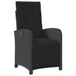 vidaXL Ensemble à manger de jardin coussins 7Pièces Noir Résine tressée