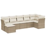 vidaXL Salon de jardin avec coussins 7 Pièces beige résine tressée