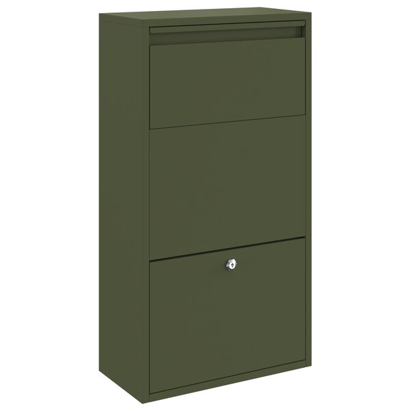 vidaXL Boîte à colis vert olive 44x22x82 cm en métal
