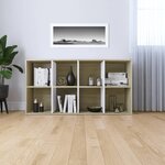 vidaXL Bibliothèque/Buffet Blanc et chêne sonoma 66x30x130cm Aggloméré