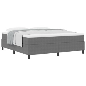 vidaXL Lit à Ressorts avec Matelas Gris Clair Super King Tissu Côtelé