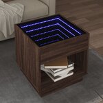 vidaXL Table basse avec LED infini chêne marron 50x50x50 cm