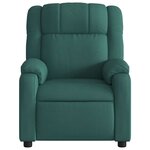 vidaXL Fauteuil de massage inclinable Vert foncé Tissu