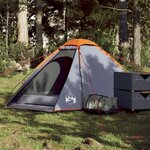 vidaXL Tente de camping à dôme 2 personnes gris et orange imperméable