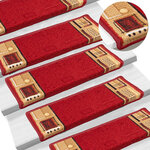vidaXL Tapis d'escalier autoadhésifs 10 Pièces 65x21x4 cm Rouge