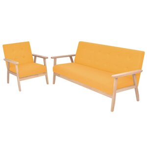 vidaXL Ensemble de canapé 2 Pièces Tissu jaune