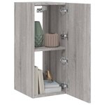vidaXL Meuble TV mural avec lumières LED sonoma gris 30 5x35x70 cm