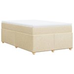 vidaXL Sommier à lattes de lit avec matelas crème 120x190 cm tissu