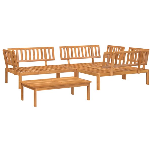 vidaXL Salon palette de jardin 4 Pièces bois d'acacia massif