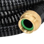 vidaXL Tuyau d'aspiration avec raccords en laiton noir 1 1" 20 m PVC