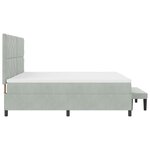 vidaXL Lit Box Spring avec Matelas & Banc Gris Clair 200x200 cm Velours