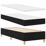 Lit Box Spring vidaXL avec Matelas Noir 80x200 cm en Tissu