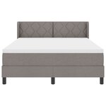 Lit à Sommier vidaXL avec Matelas Taupe 140x190 cm Tissu