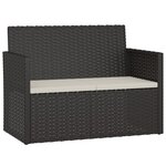 vidaXL Banc de jardin avec coussins Noir 105 cm Résine tressée
