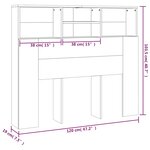 vidaXL Armoire de tête de lit Gris béton 120x19x103 5 cm