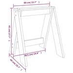 vidaXL Tabourets lot de 2 noir 40x40x45 cm bois massif de pin